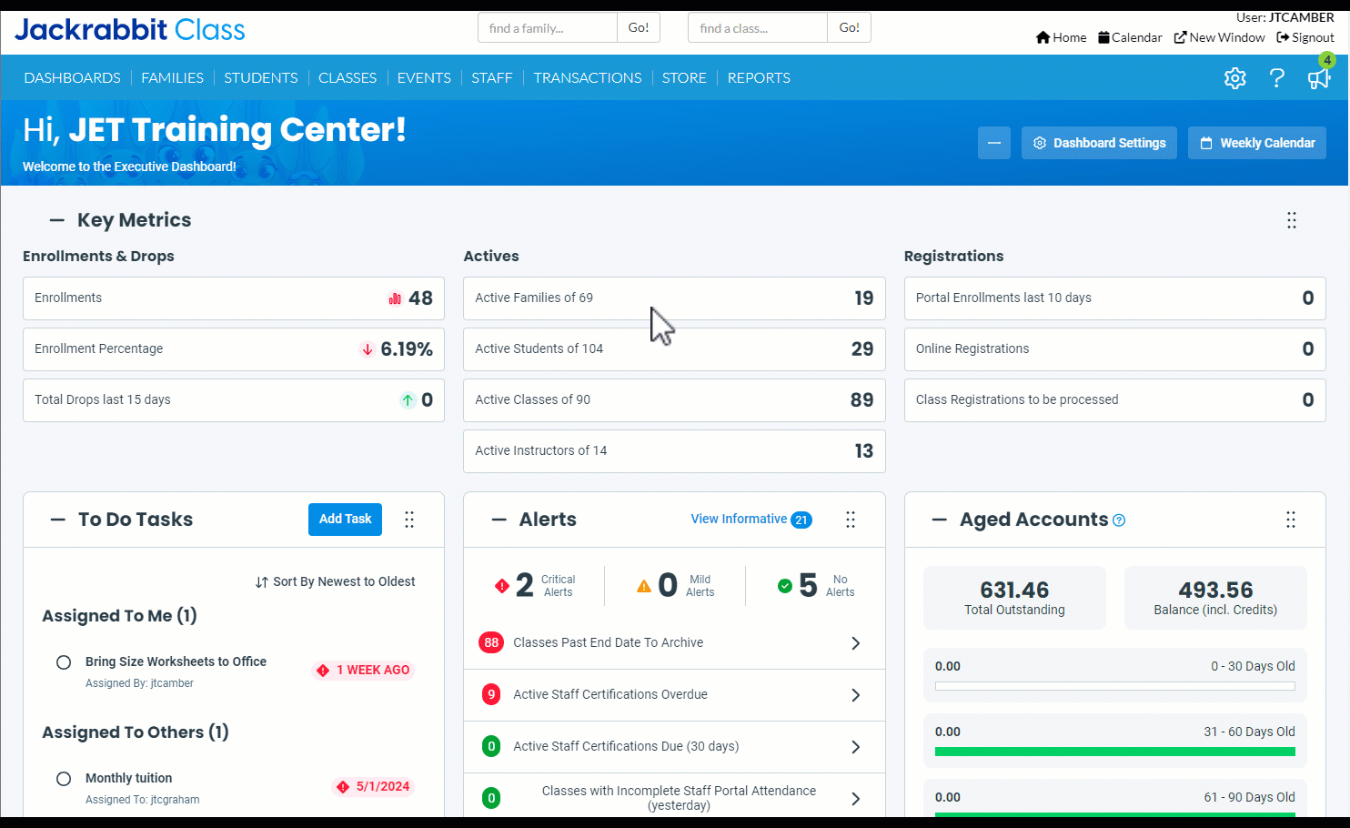 Executive Dashboard Drag and Drop Feature