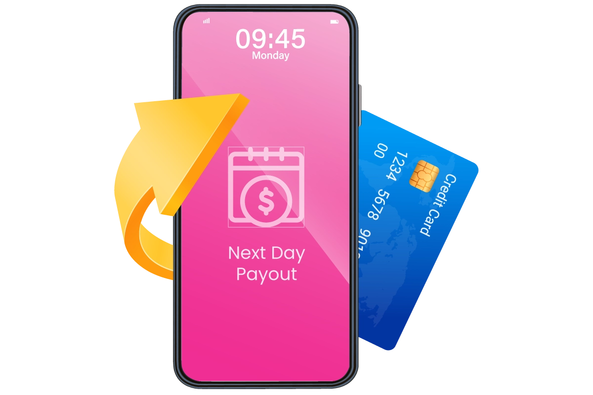 next day payout device graphic